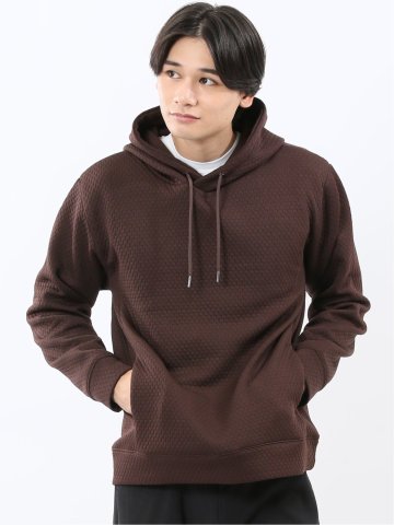 ふくれジャガード 長袖プルパーカー