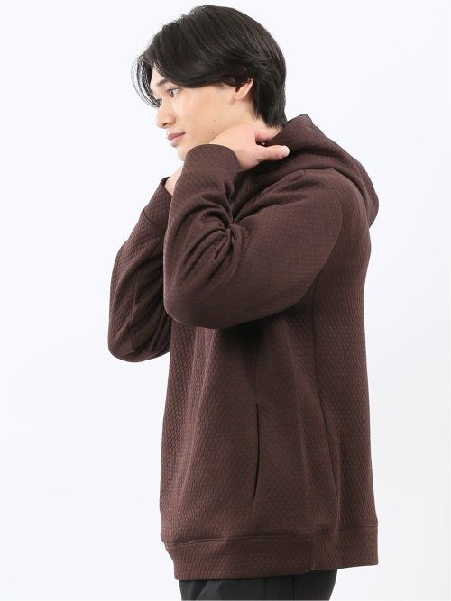 ふくれジャガード 長袖プルパーカー