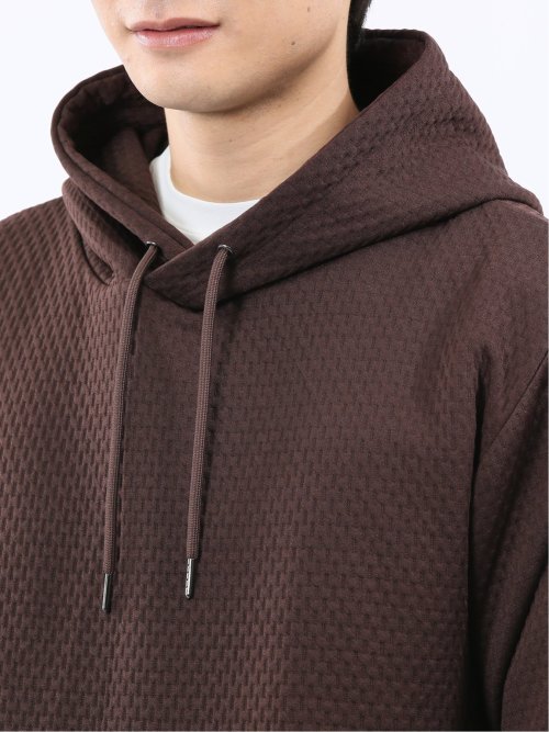 ふくれジャガード 長袖プルパーカー