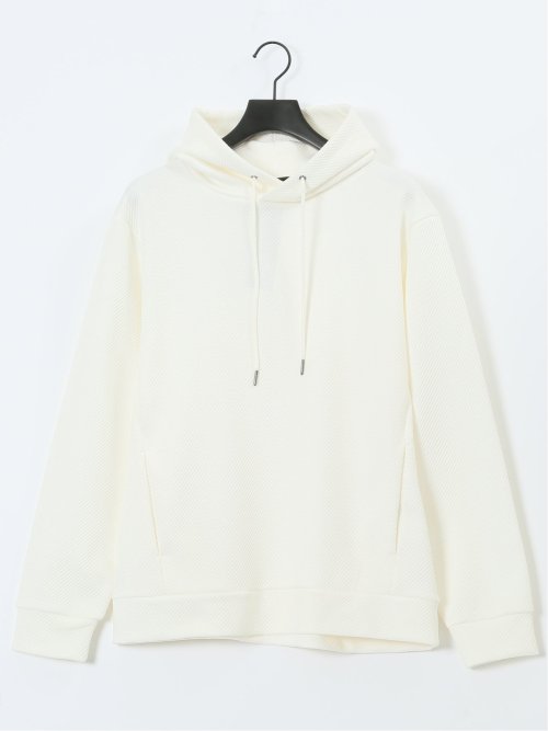 ストレッチ ふくれジャガード プルパーカー