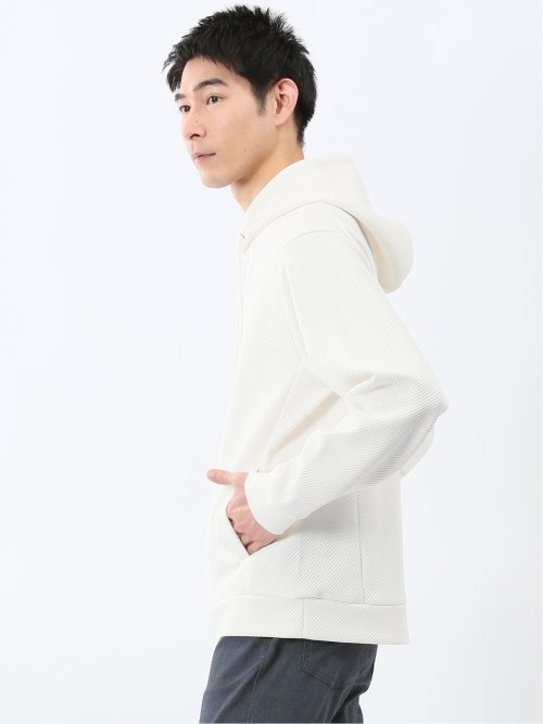 ストレッチ ふくれジャガード プルパーカー