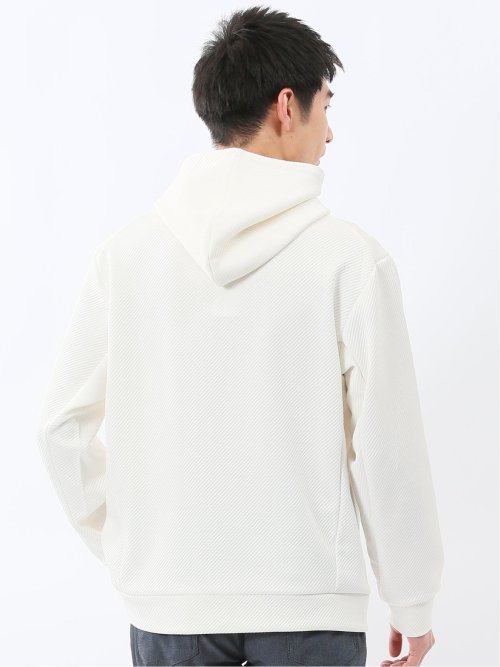 ストレッチ ふくれジャガード プルパーカー