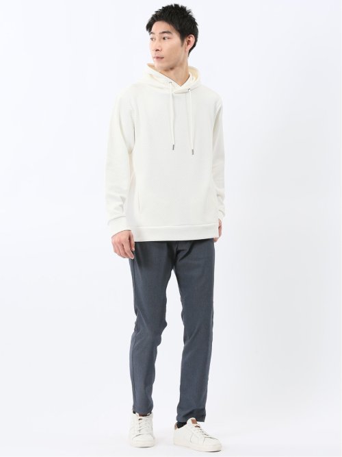 ストレッチ ふくれジャガード プルパーカー