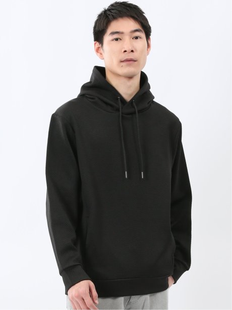 ストレッチ ふくれジャガード プルパーカー