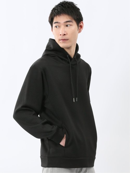 ストレッチ ふくれジャガード プルパーカー