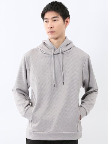 ストレッチ ふくれジャガード プルパーカー