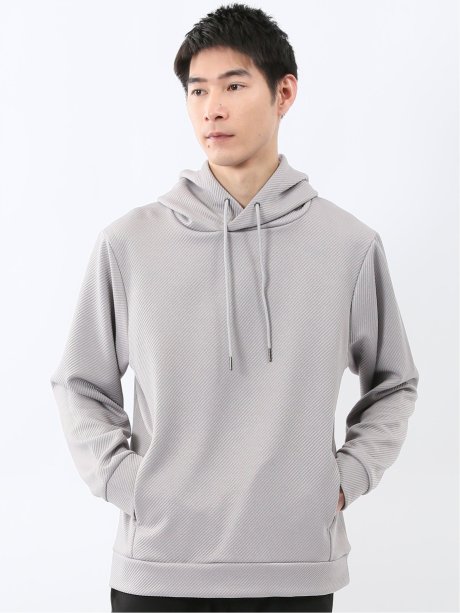 ストレッチ ふくれジャガード プルパーカー