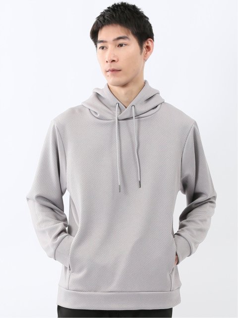 ストレッチ ふくれジャガード プルパーカー