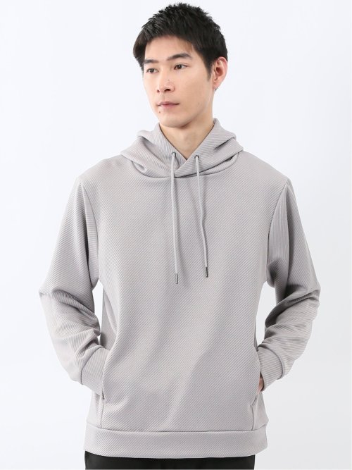 ストレッチ ふくれジャガード プルパーカー