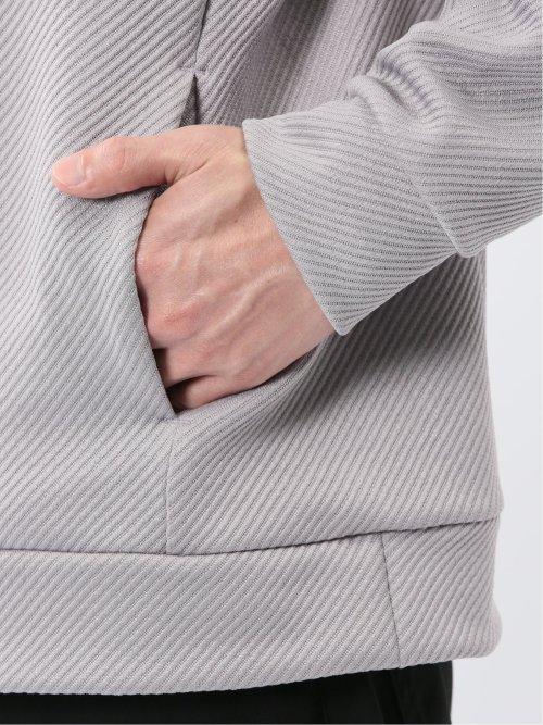 ストレッチ ふくれジャガード プルパーカー