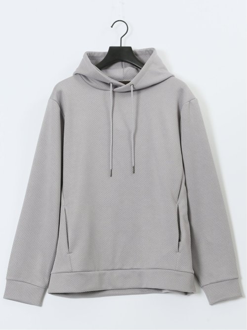 ストレッチ ふくれジャガード プルパーカー