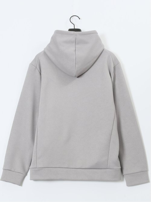 ストレッチ ふくれジャガード プルパーカー