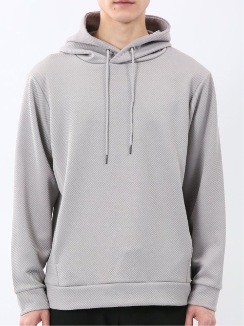 ストレッチ ふくれジャガード プルパーカー