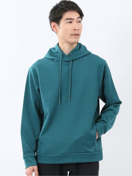 ストレッチ ふくれジャガード プルパーカー