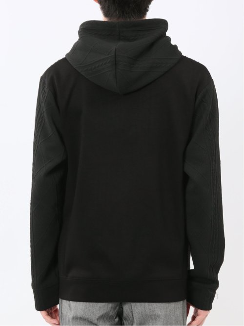 ふくれジャガード 切替 長袖プルパーカー