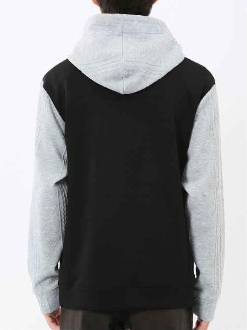 ふくれジャガード 切替 長袖プルパーカー