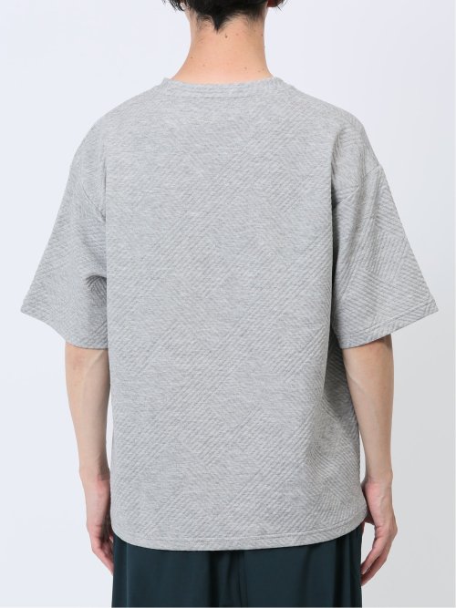 ジオメトリックジャガード クルーネック半袖Tシャツ
