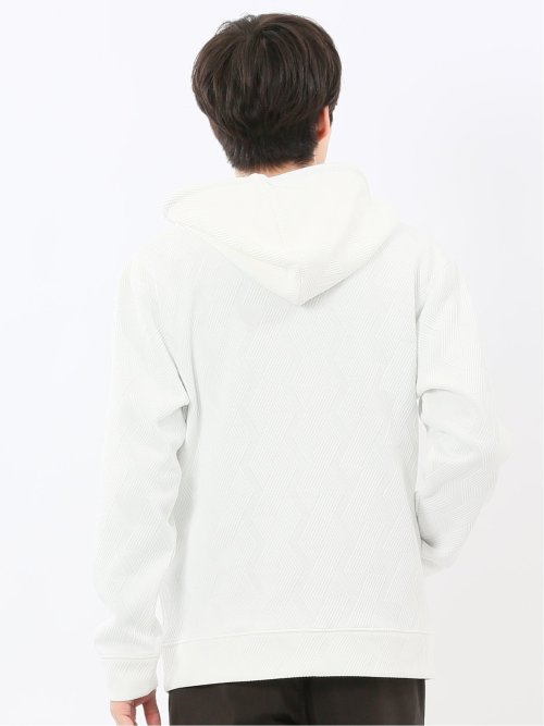 ふくれジャガード 長袖フルジップパーカー