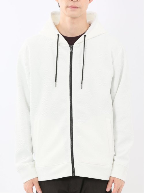 ふくれジャガード 長袖フルジップパーカー