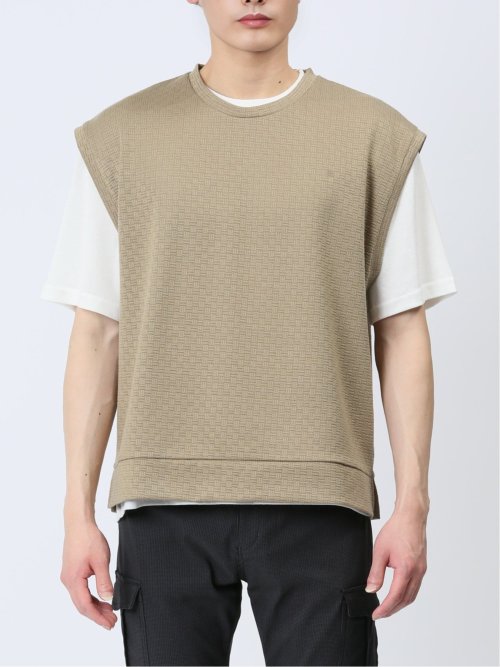 m.f.エディトリアル クルーネックベスト＆半袖Tシャツ アンサンブル 楽天市場】m.f.エディトリアル クルーネックベスト＆半袖Tシャツ