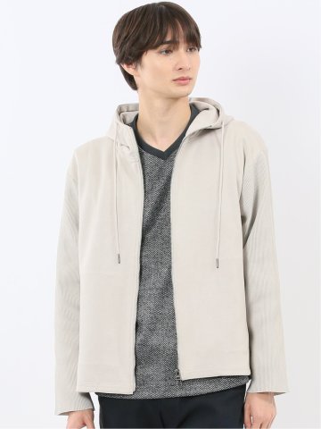 ストレッチ起毛 フルジップパーカー