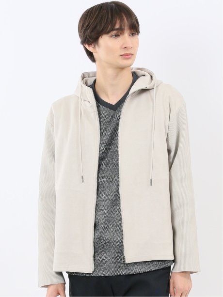 ストレッチ起毛 フルジップパーカー