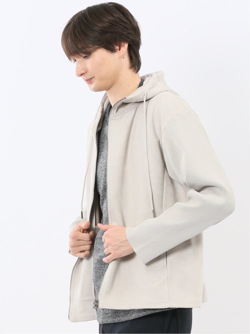 ストレッチ起毛 フルジップパーカー
