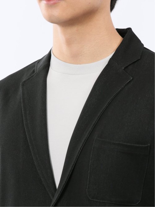 ストレッチ デニムジャージ 1ボタン ジャケット