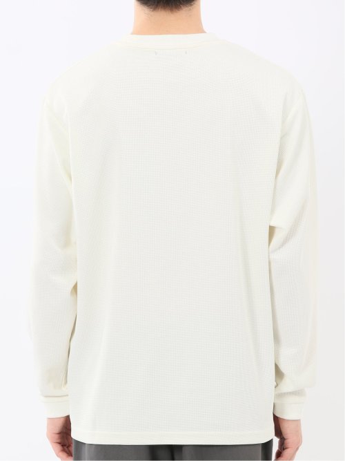 ストレッチ ワッフル クルー長袖プルオーバー