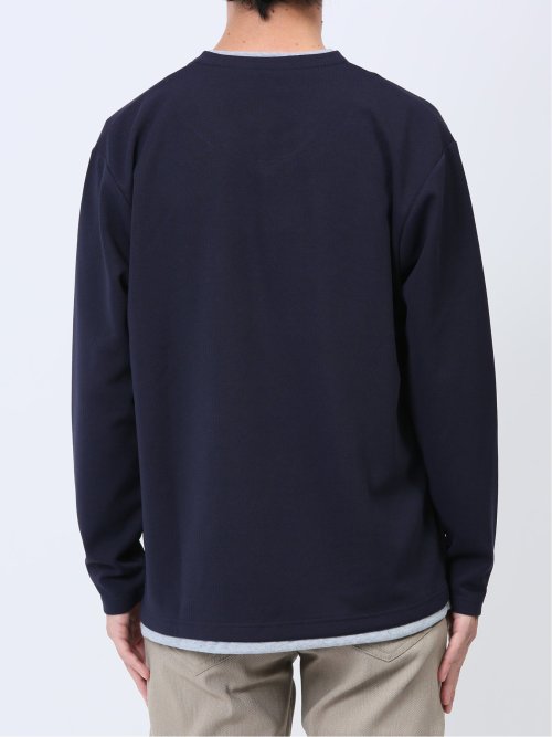 ダイアゴナル フェイクVネック長袖Tシャツ