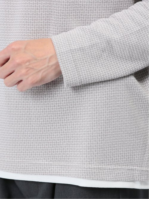 メランジジャガード フェイクVネック長袖Tシャツ