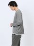 メランジジャガード フェイクVネック長袖Tシャツ