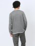 メランジジャガード フェイクVネック長袖Tシャツ