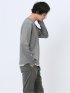 メランジジャガード フェイクVネック長袖Tシャツ