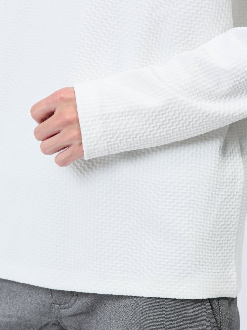 シェブロンジャガード タートルネック長袖Tシャツ