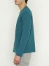 ふくれジャガード ケーブル柄 Vネック長袖Ｔシャツ