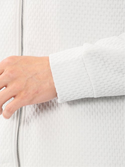 ふくれジャガード 長袖ジップパーカー