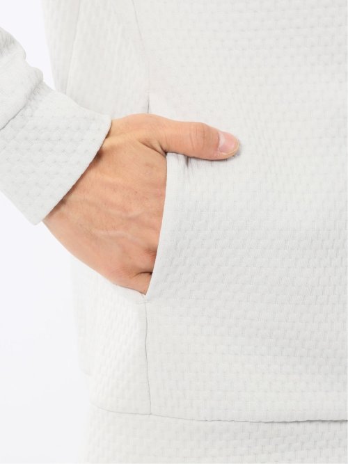 ふくれジャガード 長袖ジップパーカー