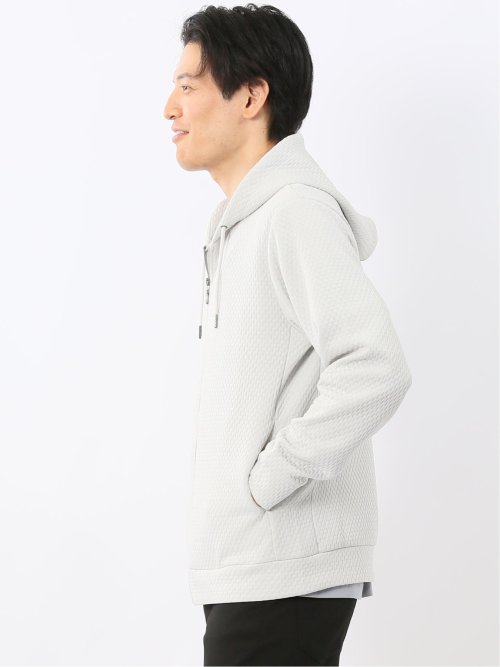 ふくれジャガード 長袖ジップパーカー