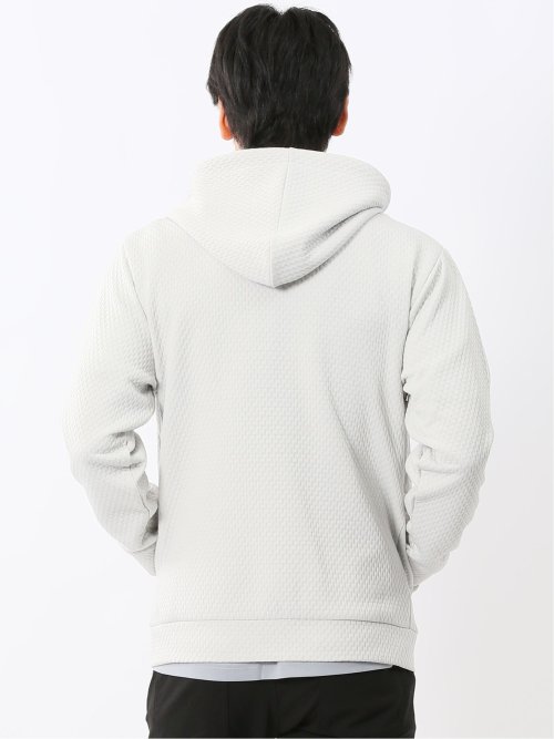 ふくれジャガード 長袖ジップパーカー