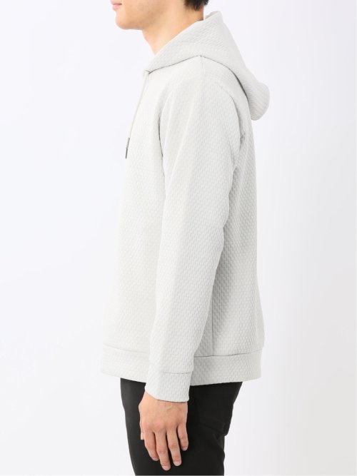 ふくれジャガード 長袖ジップパーカー