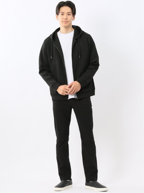 ふくれジャガード 長袖ジップパーカー