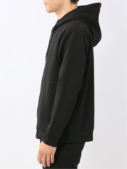 ふくれジャガード 長袖ジップパーカー