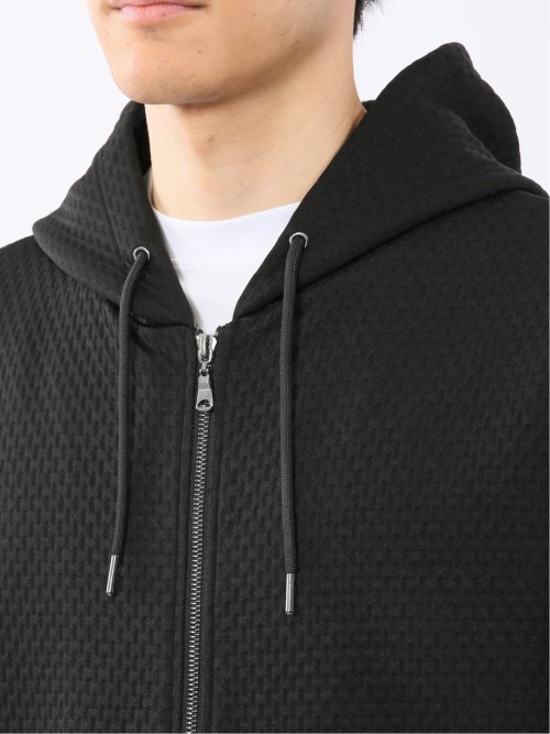 ふくれジャガード 長袖ジップパーカー