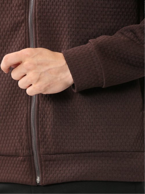 ふくれジャガード 長袖ジップパーカー