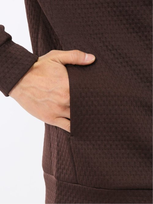 ふくれジャガード 長袖ジップパーカー