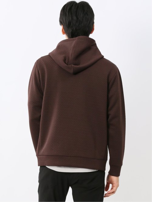 ふくれジャガード 長袖ジップパーカー