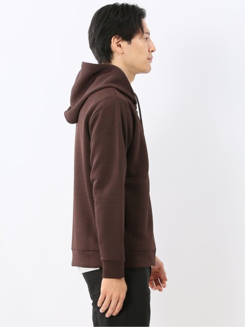 ふくれジャガード 長袖ジップパーカー