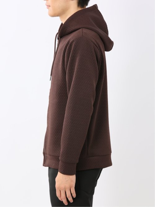 ふくれジャガード 長袖ジップパーカー