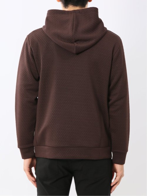 ふくれジャガード 長袖ジップパーカー